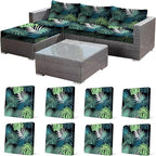 CALBODE 8 Pcs Stretch Outdoor Seat Cushion Covers, Indoor/Outdoor Couch Cover by CALBODE