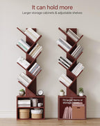 SUNMORY 6 Tier Tree Bookshelf, Tall Bookcase - Image 3