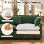 111.4" V-Shaped Corner Couch Sectional｜5 Seat Customizable Modular Cloud - Image 4
