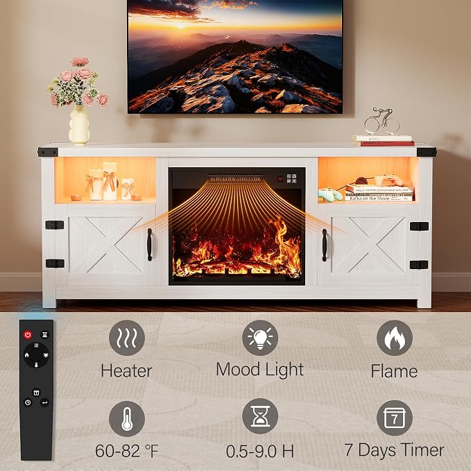YESHOMY LED Fireplace TV Stand - Image 5