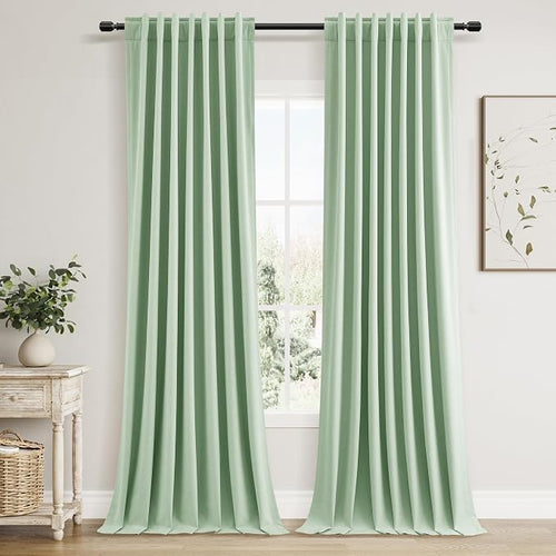 100% Blackout Curtains 108 Inch Length 2 Panels Set by Guken