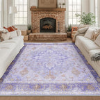 RELEANY Washable Area Rug, Square 8'x8', Water Repellent, Pet Friendly by RELEANY