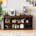 Shahoo Farmhouse Sideboard Buffet Cabinet, Coffee Bar Storage - Image 5