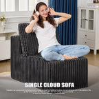 Single Sofa 1 Seat Couch with Deep Seat Memory Foam Cloud Chair with Pillows - Image 3