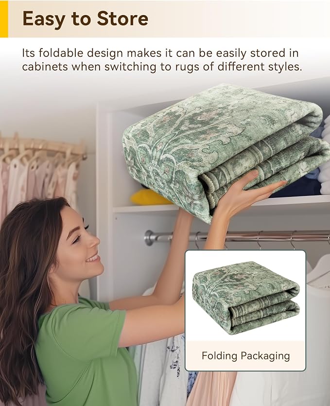 RELEANY Washable Area Rug, Square 6'x6', Water Repellent, Pet Friendly - Image 4