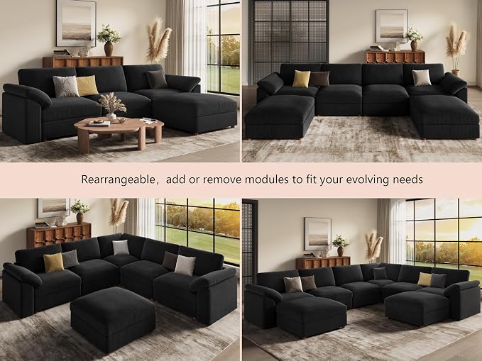 EASE MOOSE Oversized L Shaped Sectional Modular Sofa, Large U Shaped Sectional - Image 7