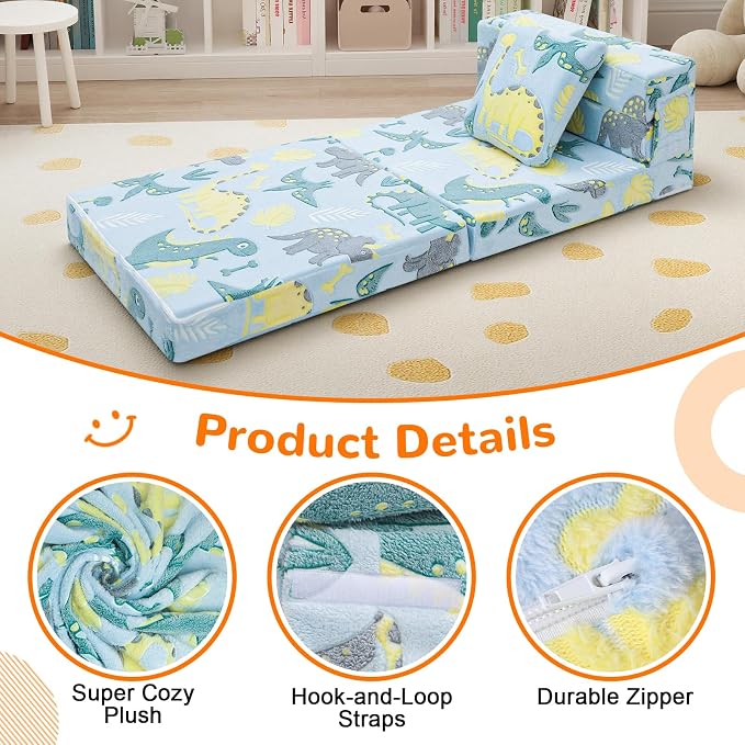 MeMoreCool Glow Dinosaur Tri-fold Sofa Bed - Image 7