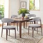 COLAMY Wooden Dining Chairs Set of 4, Modern Fabric Upholstered Dining Room by COLAMYHOME