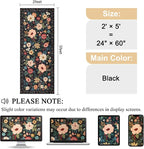 DUKINO 2x5 Runner Rug, Floral Washable Rug - Image 2