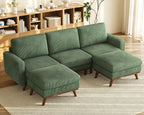 Vesgantti 97" Modular Sectional Sofa Green, U-Shaped Couch by Vesgantti