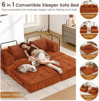 Korser Folding Convertible Sofa Bed, Corduroy Upholstered Boneless Couch - Image 3