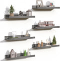 upsimples Floating Shelves for Wall, Wall Shelves for Decor Storage Set of 6 by upsimples