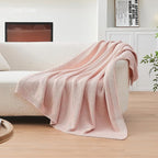 CozeCube Pink Seed Stitch Throw Blanket 50"x60", Farmhouse Decor | Blanket - Image 4