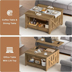 FABATO Lift Top Coffee Table, 31.5" Farmhouse Coffee Tables - Image 7