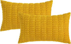 MIULEE Lumbar Corduroy Decorative Throw Pillow Covers 12x20 Mustard Yellow | - Image 6