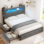 Jocoevol Queen Upholstered LED Bed Frame - Image 3