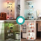 FANYUSHOW Display Cabinet with Glass Door and LED Light, 5-Tier Tempered Glass - Image 7