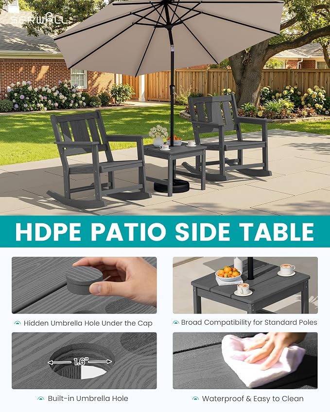 SERWALL Outdoor Rocking Chair Set of 2 - Image 8