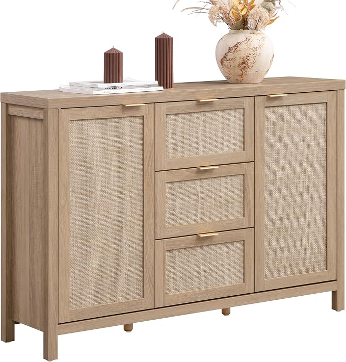 SICOTAS 52" Larger Sideboard Buffet Coffee Bar Cabinet by SICOTAS
