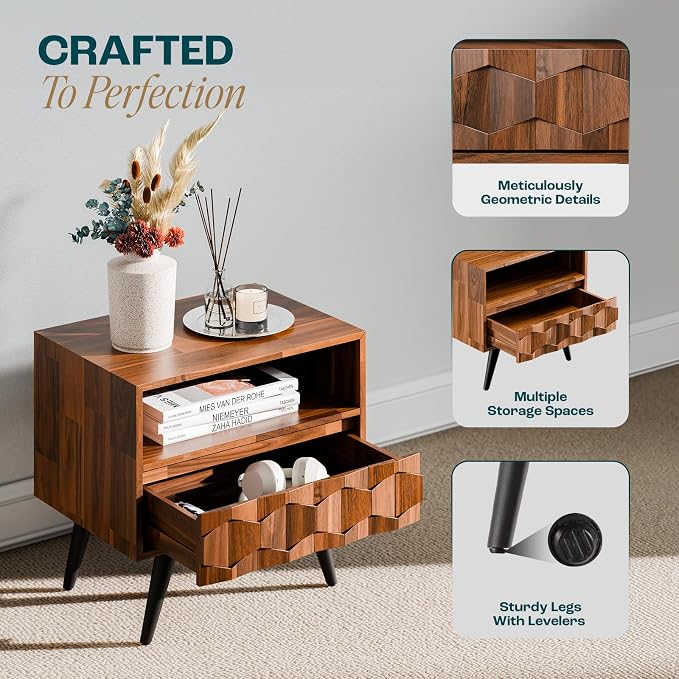 Bme Georgina Solid Wood Nightstand - Image 6