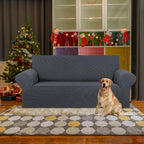 Stretch Loveseat Couch Cover, 2 Cushion Couch Slipcover, Charcoal | 1-Piece - Image 2