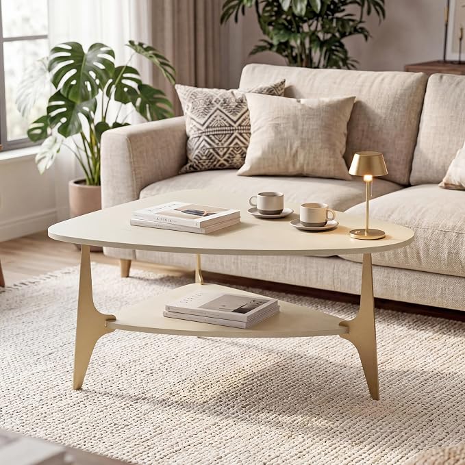 MWOOD Triangle Coffee Table, 33.5″‌ Modern Coffee Table by Unknown