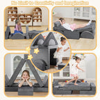JY QAQA 18Pcs Modular Kids Play Couch Set, Toddler Sectional Sofa - Image 7