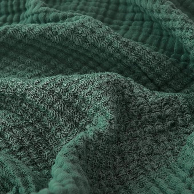 EMME Muslin Blankets for Adults Forest Green Small Blanket 40" x 50" | Throw by EMME