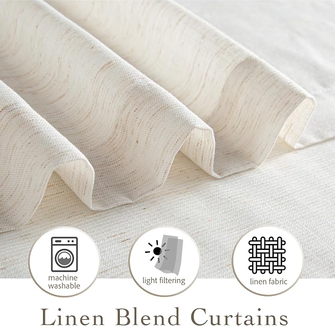 RYB HOME Sheer Curtains 108 inches, Extra Long Floor to Ceiling Curtains | - Image 4