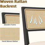 Westice Rattan Dining Chairs Set of 6, Farmhouse Natural Dining Room Chairs - Image 4