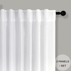 Pitalk White Linen Extra Long Curtains 120 Length - Image 2