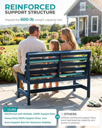 SERWALL Outdoor Bench, All Weather HDPE Outdoor Benches, 2-Person Armless Porch - Image 5