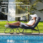 Grand patio Outdoor Chair with Ottoman, Comfy Lounge Chair with Puffy Cushion - Image 3