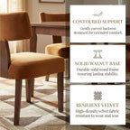HNY Mid Century Modern Dining Chairs, Velvet Fabric Farmhouse Upholstered and - Image 5