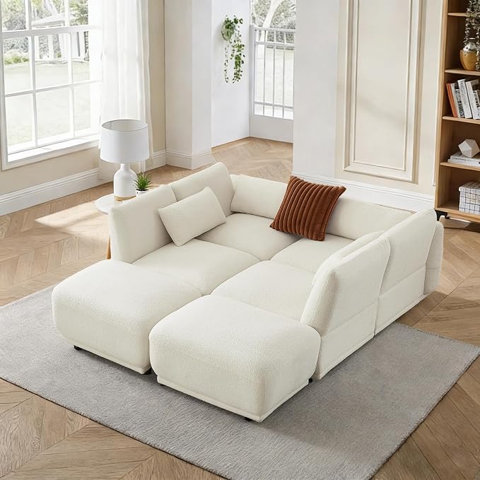 U Shaped Cloud Sectional, Convertible L Shaped Couch - Image 5
