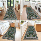 HEBE Hallway Runner Rug 2'x8', Washable Non Slip Kitchen Rug Runner | Soft Boho - Image 7