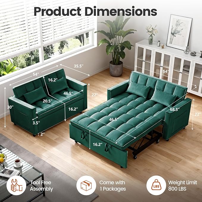 Convertible Sofa Bed, Pull Out Couch - Image 4