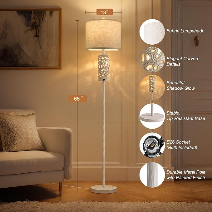 OYEARS 65“ Farmhouse Floor Lamp - Image 6