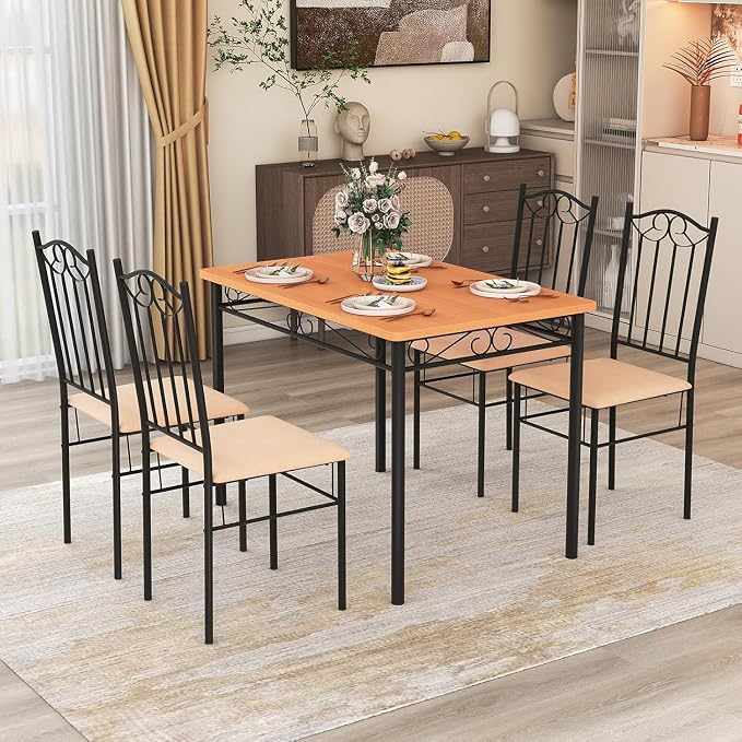 NAFORT 5-Piece Vintage Rectangular Table Set - Image 8