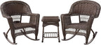Jeco 3 Piece Rocker Wicker Chair Set - Image 6
