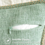 MIULEE Decorative Couch Throw Pillow Covers 20x20 Inch Greyish Green 2 Pack | - Image 3