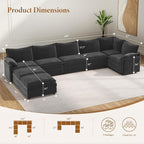 Vesgantti Large Modular Sectional Sofa, Big Comfy Cloud Couch - Image 2
