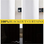 NICETOWN Rod Pocket 100% Blackout Linen Curtains - Image 3