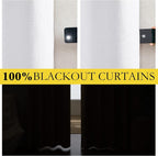 NICETOWN Back Tab 100% Blackout Linen Curtains - Image 3