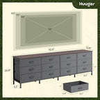 Huuger 70 Inch Dresser for Bedroom, TV Stand for 65, 80 Inch TV, 12 Drawer Long - Image 3