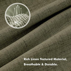 MIULEE 100% Blackout Linen Curtains 42 x 63 Inch Light Olive Green 2 Panels | - Image 3
