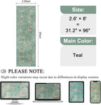 DUKINO 2.6x8 Rug for Hallway, Washable Kitchen Runner Rug Non Slip, Teal | Low - Image 2