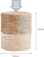 Wimarsbon Ottoman Poufs, 100% Natural Seagrass Pouffe, Hand Weave Round - Image 3