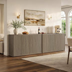 SICOTAS Buffet Cabinet with Storage Accent Sideboard with 4 Doors 66.3" Wide - Image 3