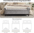 SOFTHION Storage Bench for Bedroom, Upholstered Chenille Storage Ottoman - Image 5